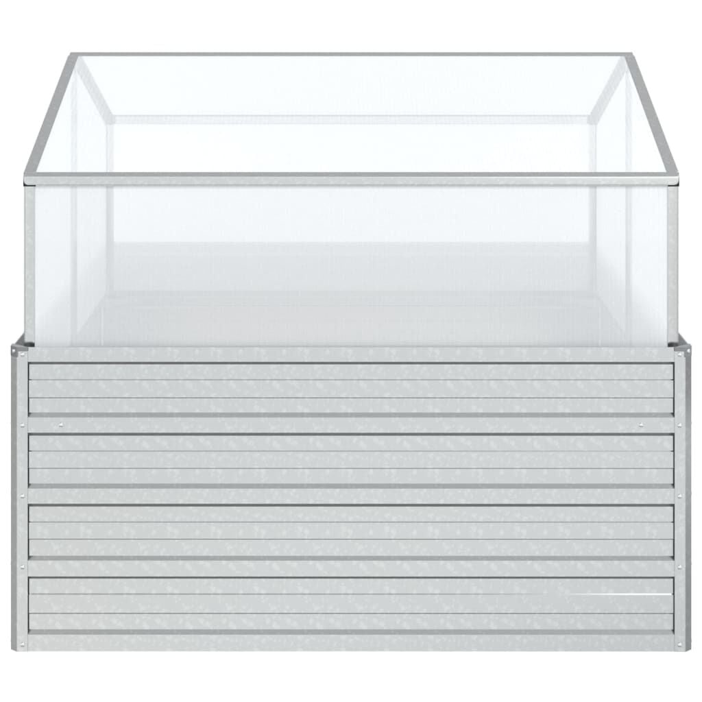 Hochbeet mit Gewächshausaufsatz 100x100x85 cm silber - 34% Rabatt