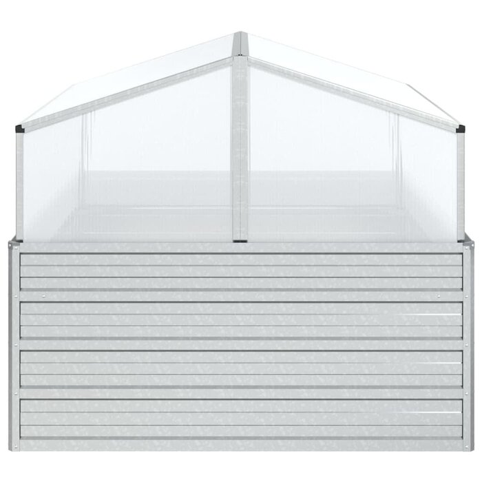 Hochbeet mit Gewächshausaufsatz 100x100x85 cm silber - 34% Rabatt