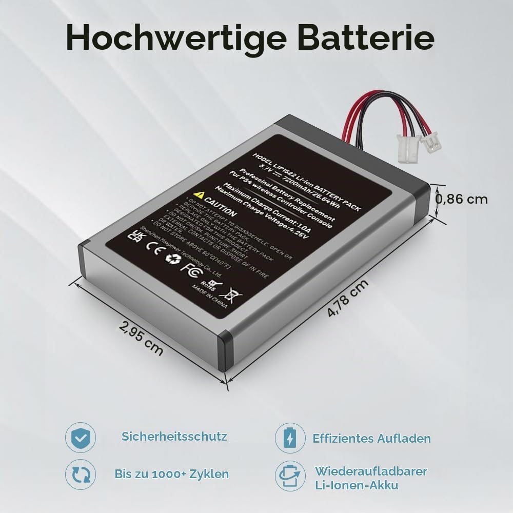 2x Ersatzakku für PS4 Controller - 7200 mAh - Inkl. Werkzeug - 29% Rabatt