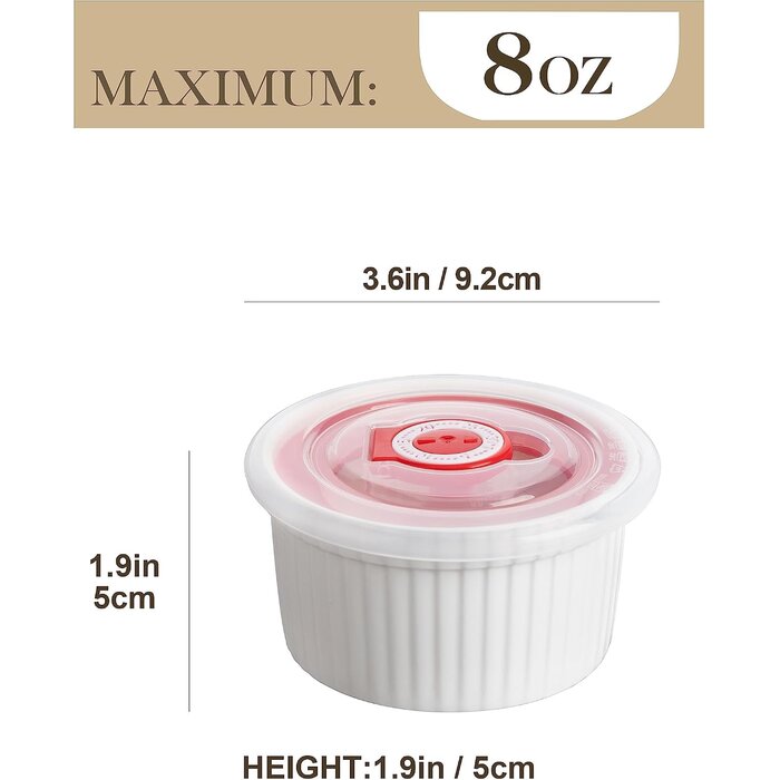 6x Ramekins Creme-Brûlée-Förmchen 240 ml mit Deckel - 29% Rabatt