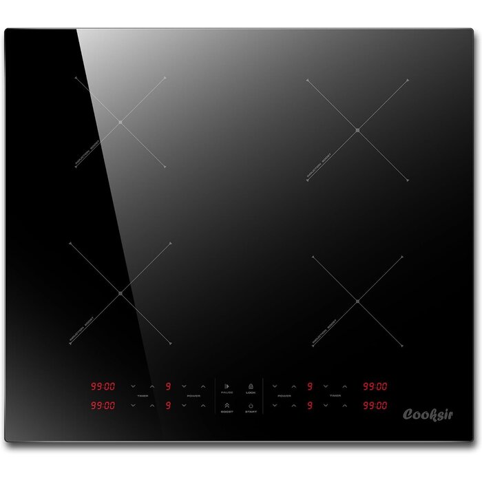 Induktionskochfeld 3 Zonen 6800W, Flex-Zone, Schwarz - 35% Rabatt