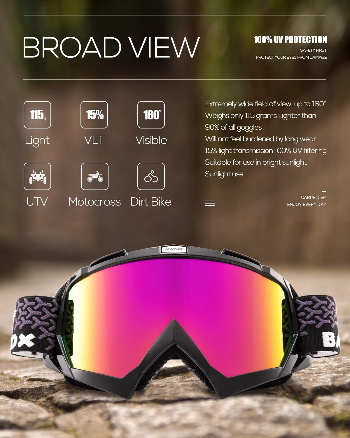 Vielseitige Sportbrille für Motorrad, Ski & MTB - 29% Rabatt