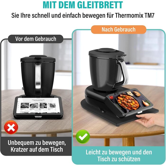 Gleitbrett für Thermomix TM7 - Bambus schwarz - 31% Rabatt
