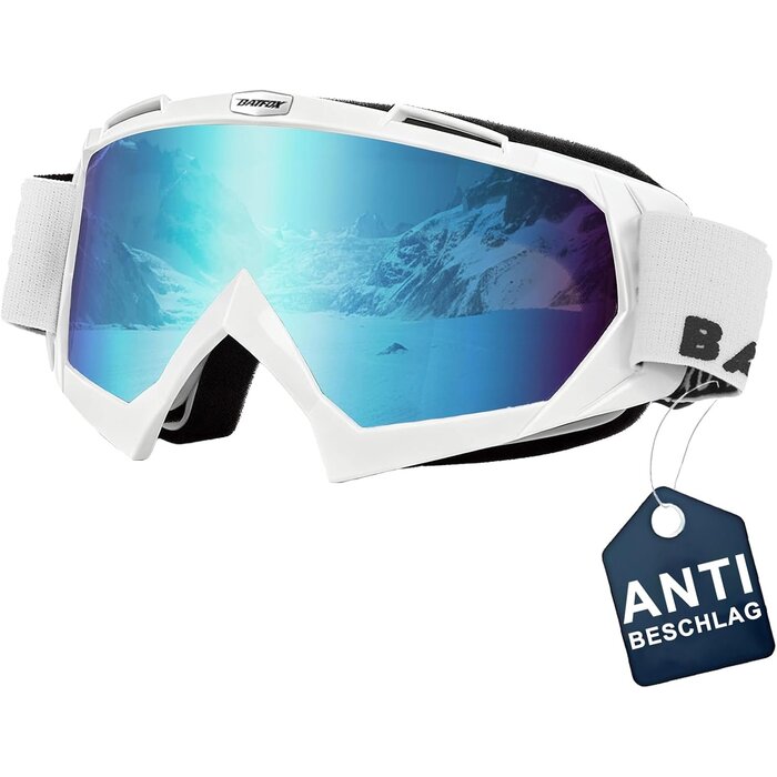 Crossbrille MTB Dirt Bike weiß mit blauen Gläsern - 29% Rabatt