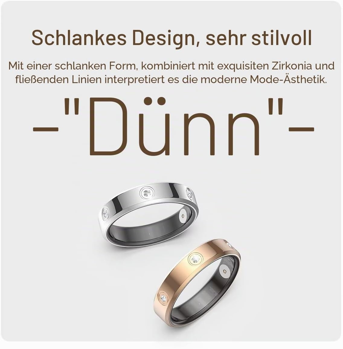 Smart Ring Fitness-Tracker Silber - 33% Rabatt