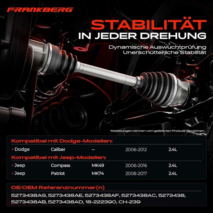Antriebswelle vorne rechts für Dodge & Jeep 2.4 - 34% Rabatt