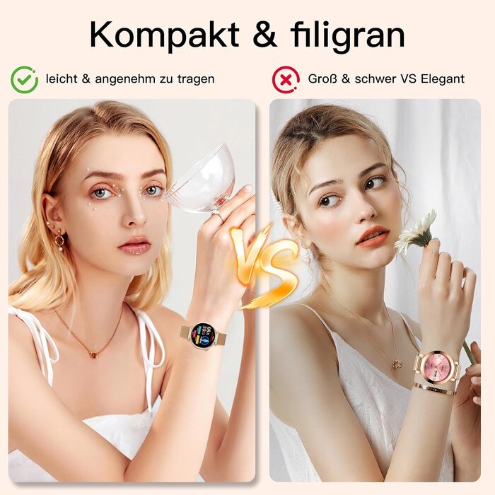 Elegante Damen-Smartwatch in Roségold mit 33% Rabatt