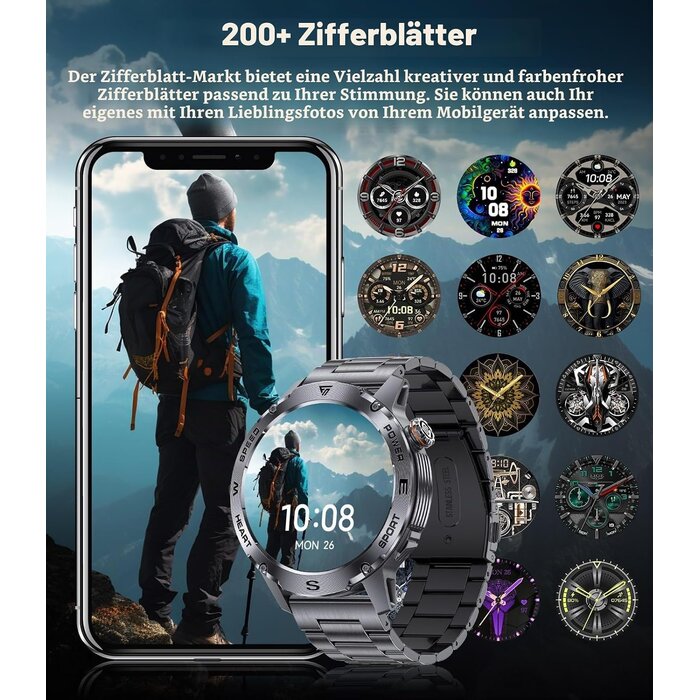Herren-Smartwatch AMOLED 1,43" Bluetooth - 31% Rabatt