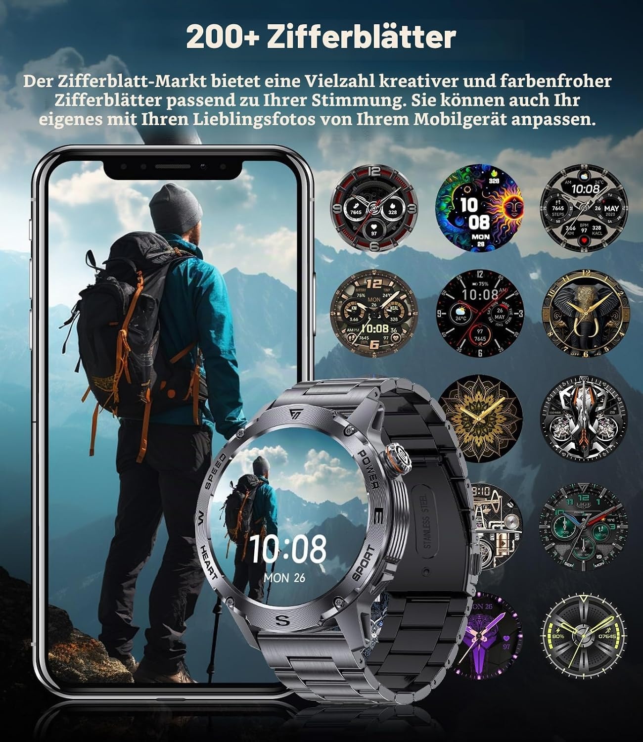 Herren-Smartwatch AMOLED 1,43" Bluetooth - 31% Rabatt