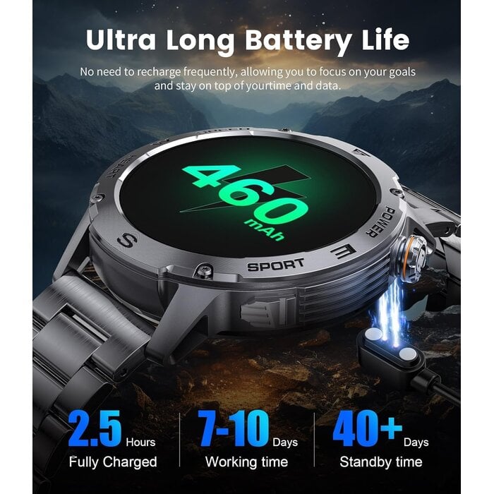 Herren-Smartwatch AMOLED 1,43" Bluetooth - 31% Rabatt