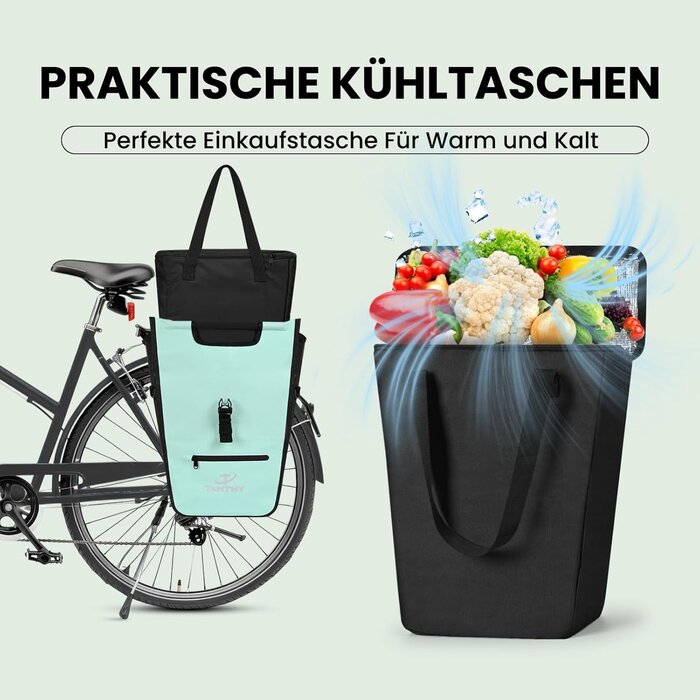 Fahrradtasche Gepäckträger mit Kühltasche - 22-28L Grün - 31% Rabatt