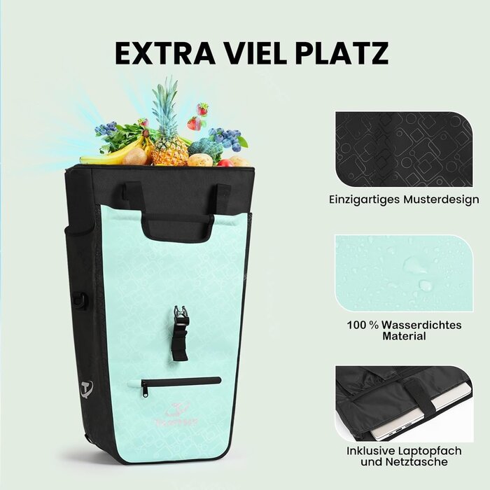 Fahrradtasche Gepäckträger mit Kühltasche - 22-28L Grün - 31% Rabatt