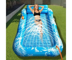 Aufblasbare Wasserhängematte mit Sprinkler - Ahornblatt-Blau - 37% Rabatt
