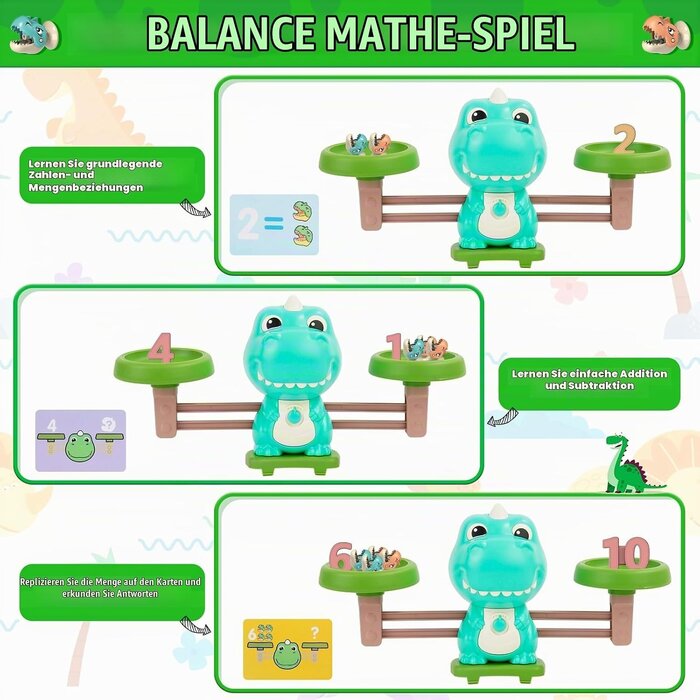 Dinosaurier 4-in-1 Lernspiel - Pädagogisches Angelspiel - 29% Rabatt