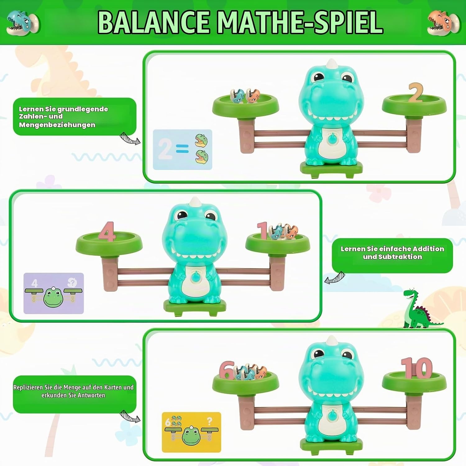Dinosaurier 4-in-1 Lernspiel - Pädagogisches Angelspiel - 29% Rabatt