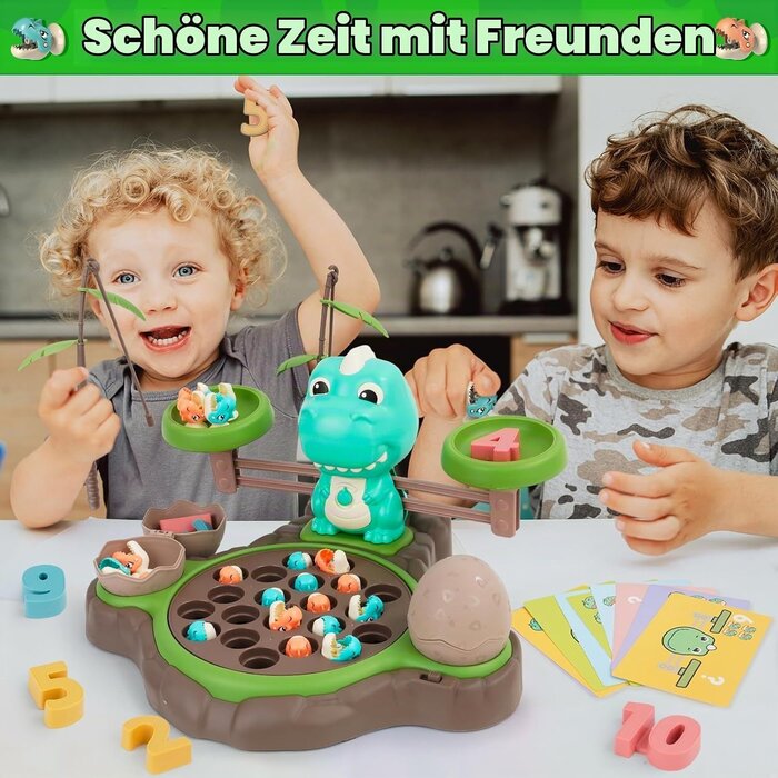 Dinosaurier 4-in-1 Lernspiel - Pädagogisches Angelspiel - 29% Rabatt