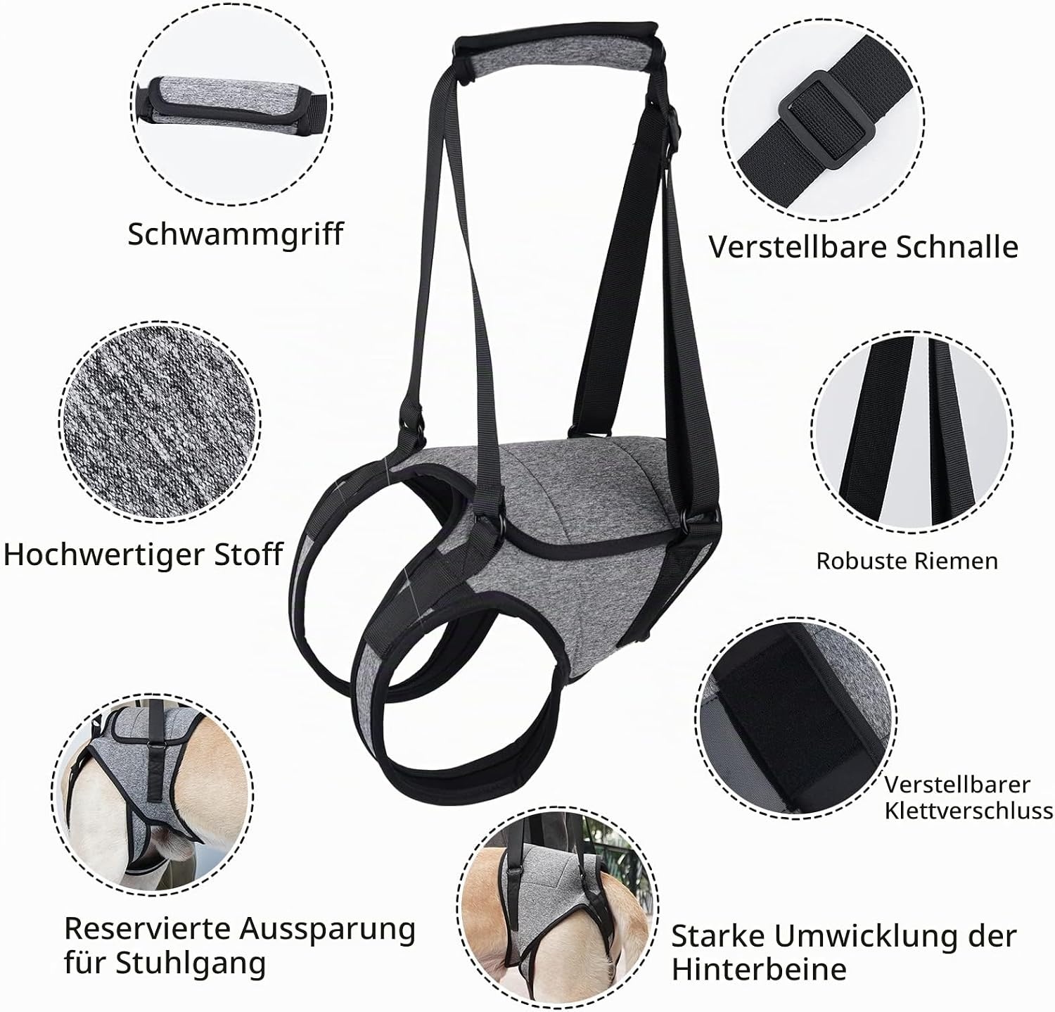 Hunde-Hebegeschirr Größe XL Grau - 31% Rabatt