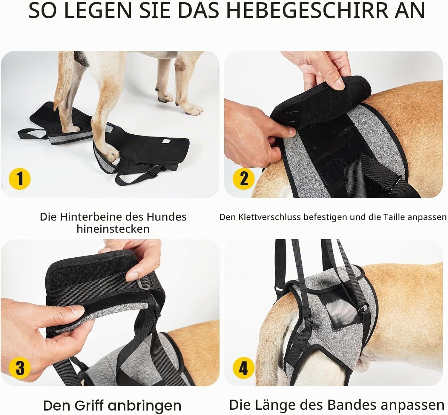 Hunde-Hebegeschirr Größe XL Grau - 31% Rabatt