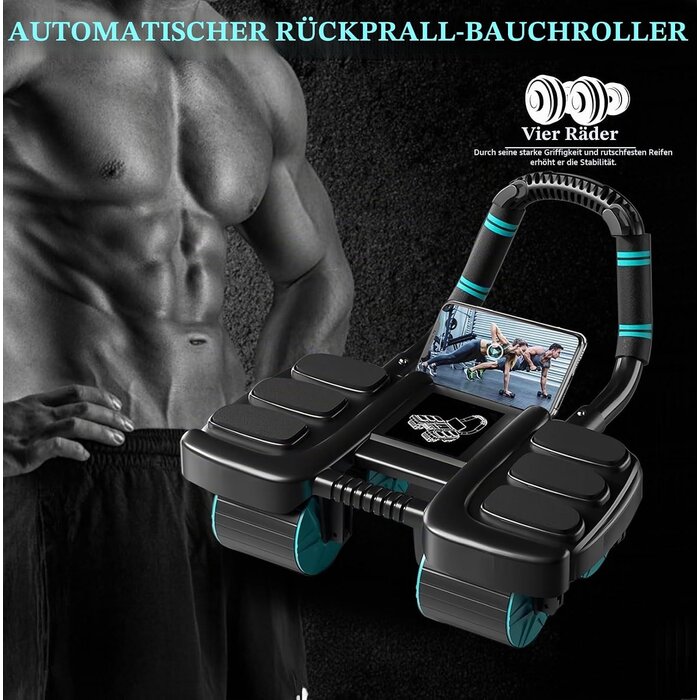 4-Rad Bauchtrainer mit automatischer Rückholfunktion - 31% Rabatt