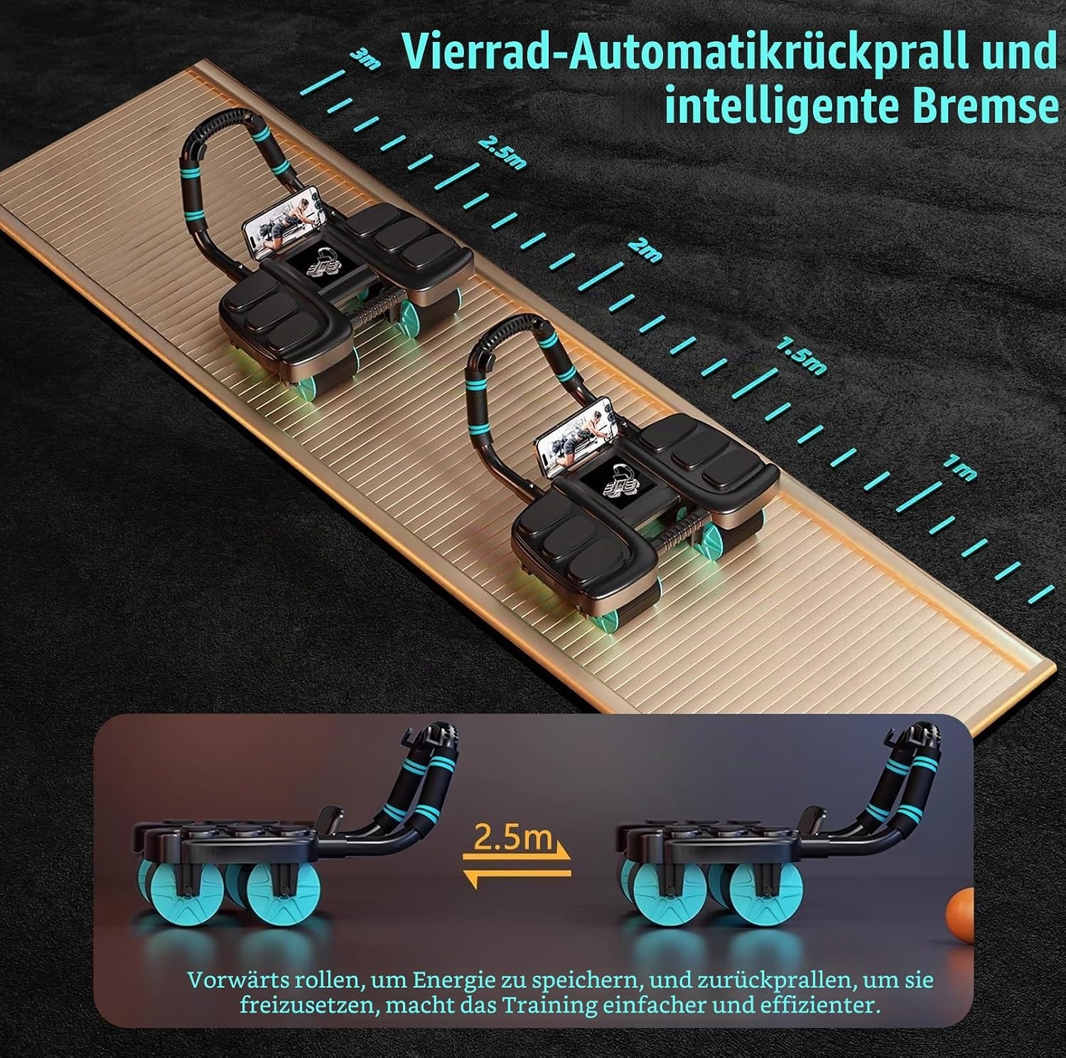 4-Rad Bauchtrainer mit automatischer Rückholfunktion - 31% Rabatt