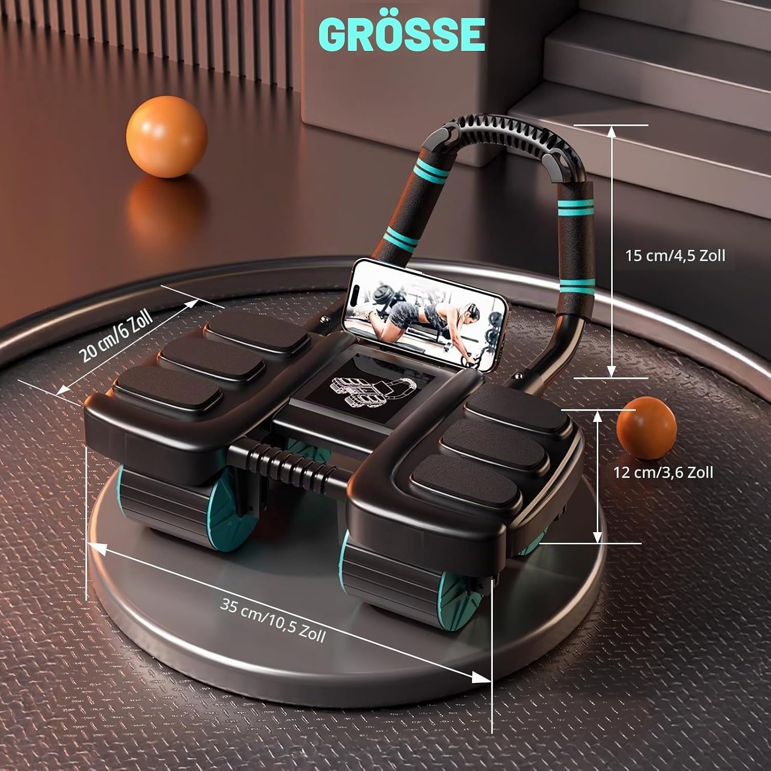 4-Rad Bauchtrainer mit automatischer Rückholfunktion - 31% Rabatt