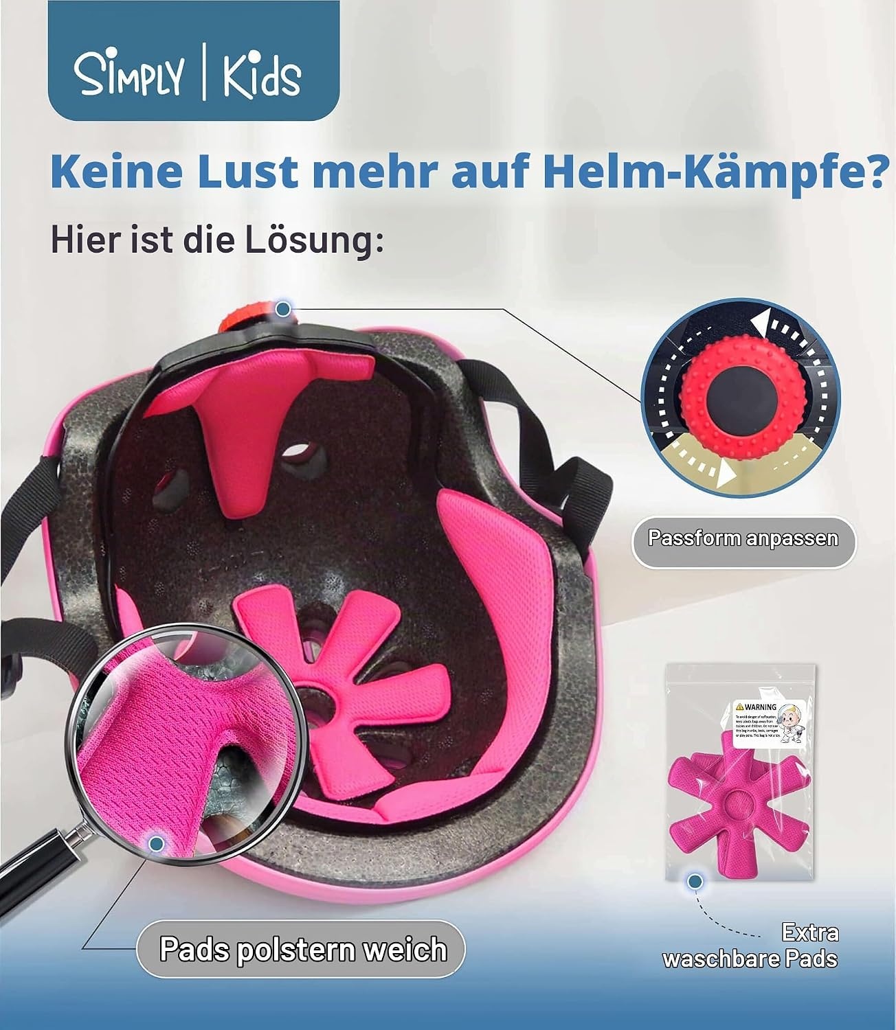 Kinderhelm Größe S in Rosa - 30% Rabatt