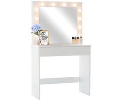 Chomik Schminktisch mit 12 LED-Leuchten, Weiß - 45% Rabatt