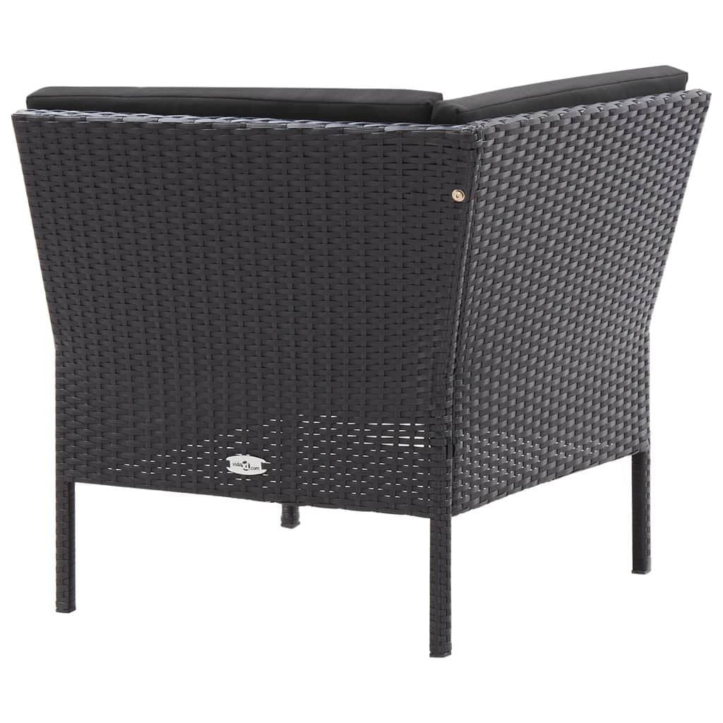 Vidaxl 3-teiliges Poly-Rattan Loungeset Schwarz - 38% Rabatt