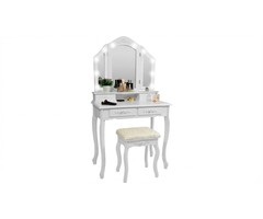 Viking Choice Schminktisch mit LED-Spiegel & Hocker, Weiß - 39% Rabatt