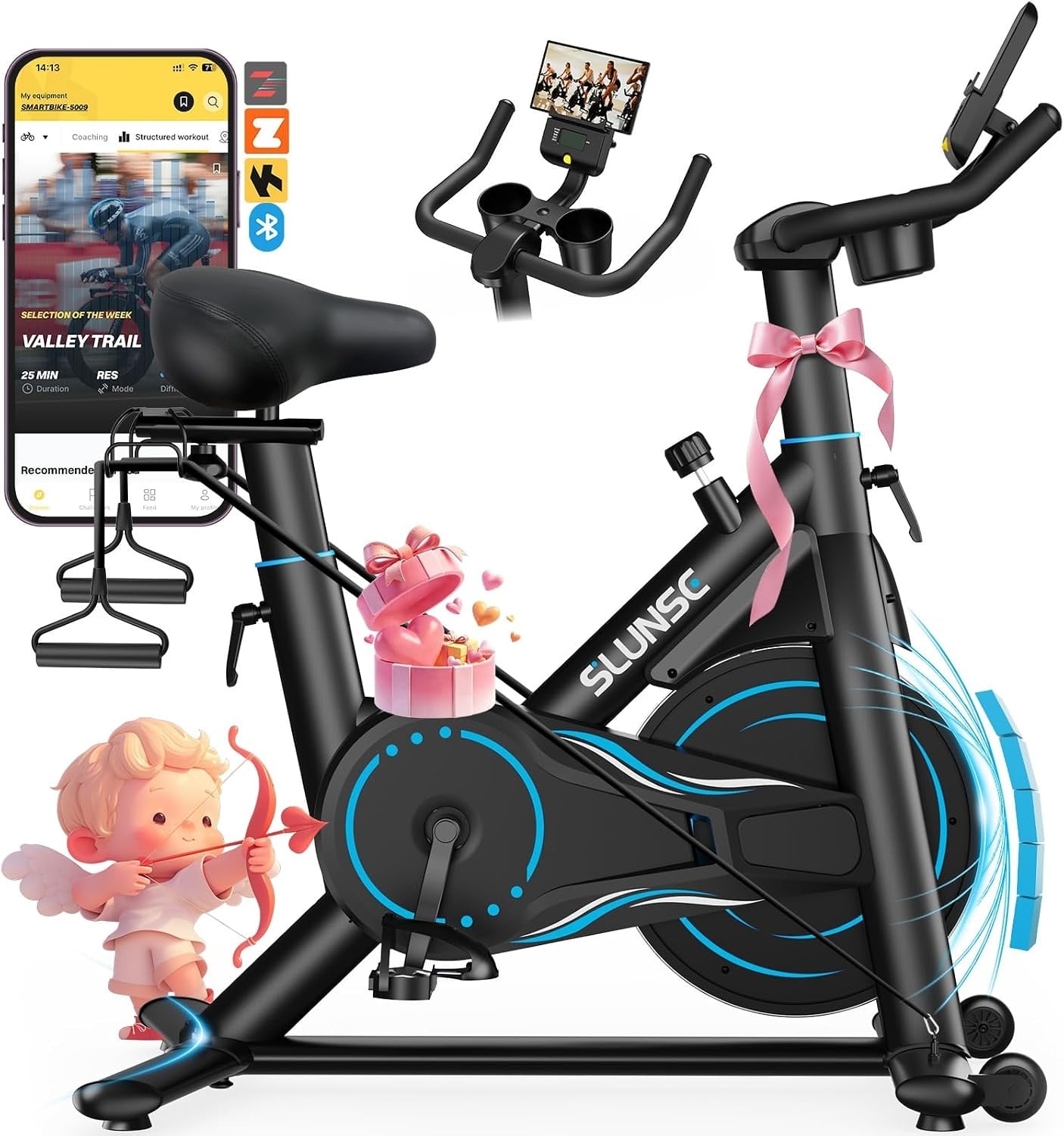 Indoor Fitnessfahrrad: 100 Widerstandsstufen, 180kg Traglast, 35% Rabatt