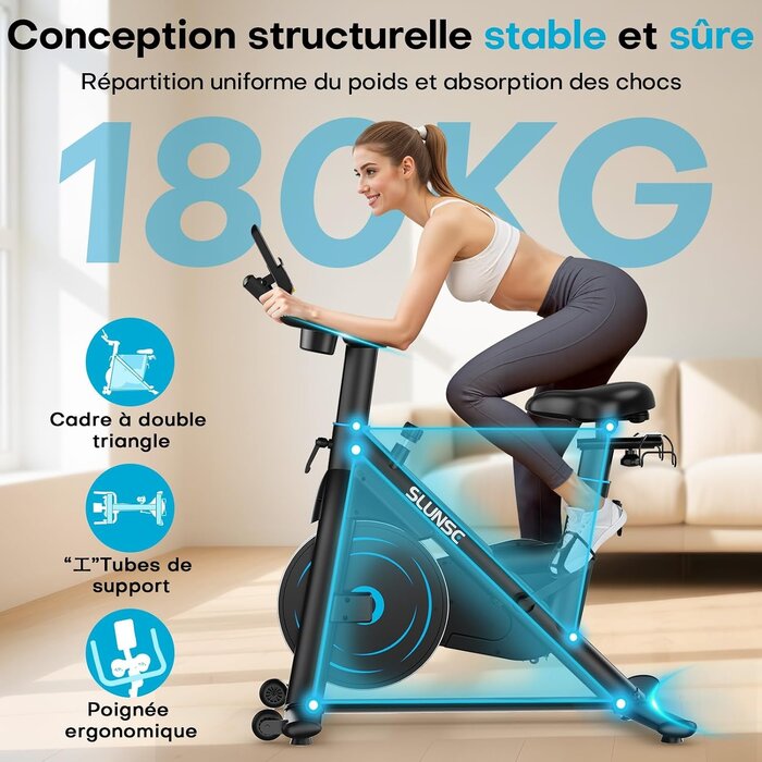 Indoor Fitnessfahrrad: 100 Widerstandsstufen, 180kg Traglast, 35% Rabatt