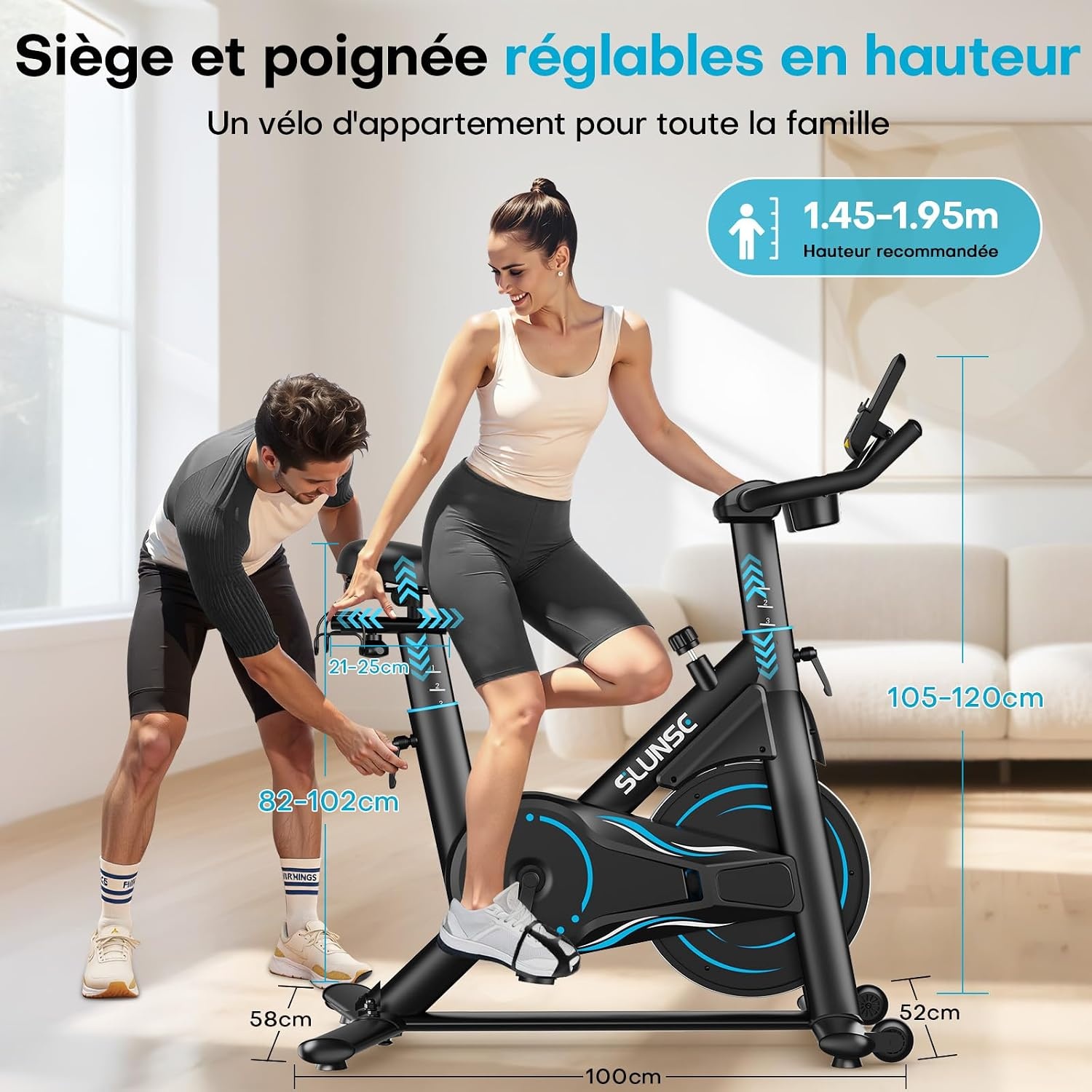 Indoor Fitnessfahrrad: 100 Widerstandsstufen, 180kg Traglast, 35% Rabatt