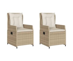 Vidaxl 2er-Set Verstellbare Gartenstühle aus Polyrattan Beige - 37% Rabatt