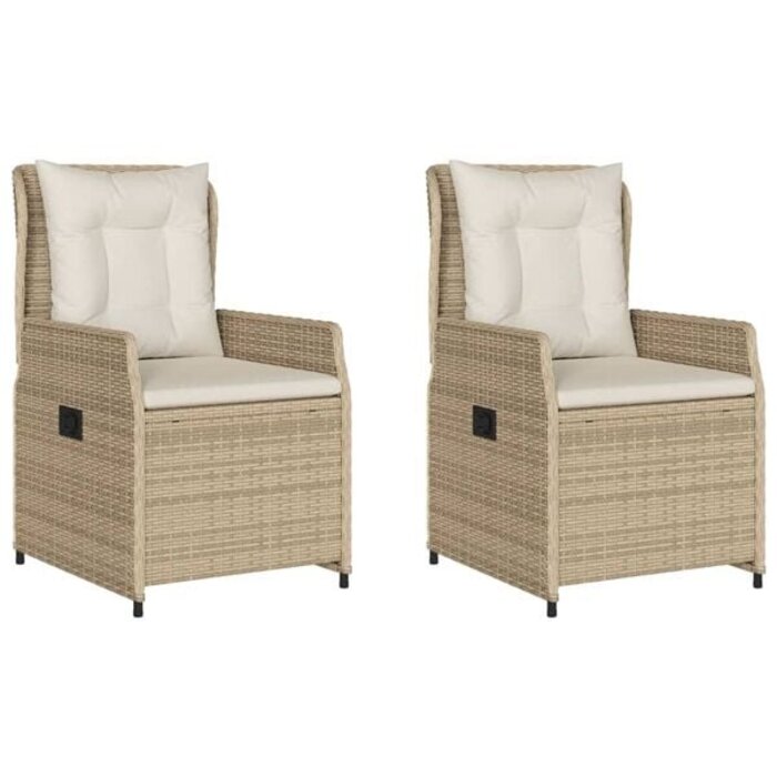 Verstellbarer Polyrattan Gartenstuhl 2er-Set - 30% Rabatt