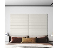 Vidaxl 12er Set Wandpaneele Samt Crème 90x15 cm - 49% Rabatt