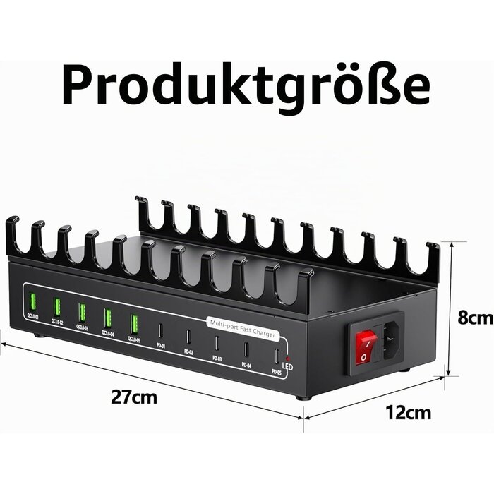 200W USB-C Ladestation mit 10 Ports - 31% Rabatt