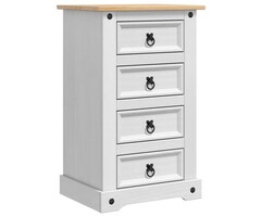 Vidaxl Nachtschrank Corona Kiefer massiv Weiß - 46% Rabatt