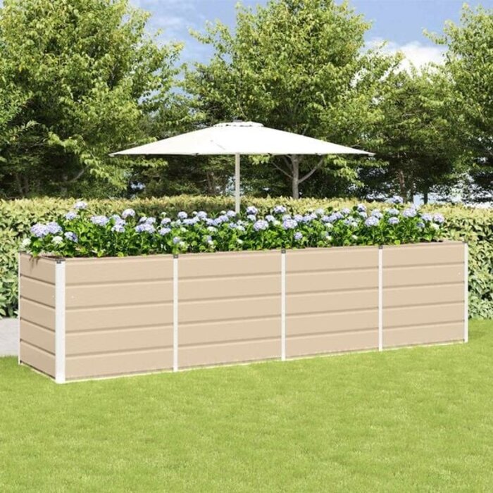 Großer Stahl-Pflanzkübel 320x80x75 cm Elfenbein - 34% Rabatt