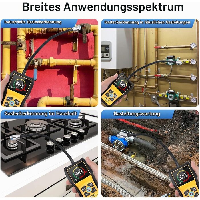 Gasdetektor für brennbare Gase - Tragbares Lecksuchgerät - 33% Rabatt