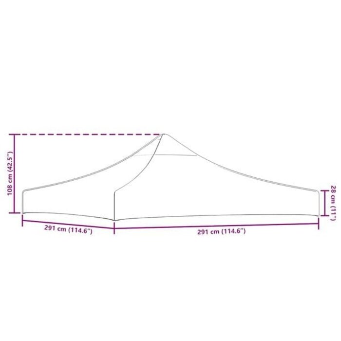Partyzeltdach 3x3 m Taupe, 270 g/m² - Ersatzdach, 32% Rabatt