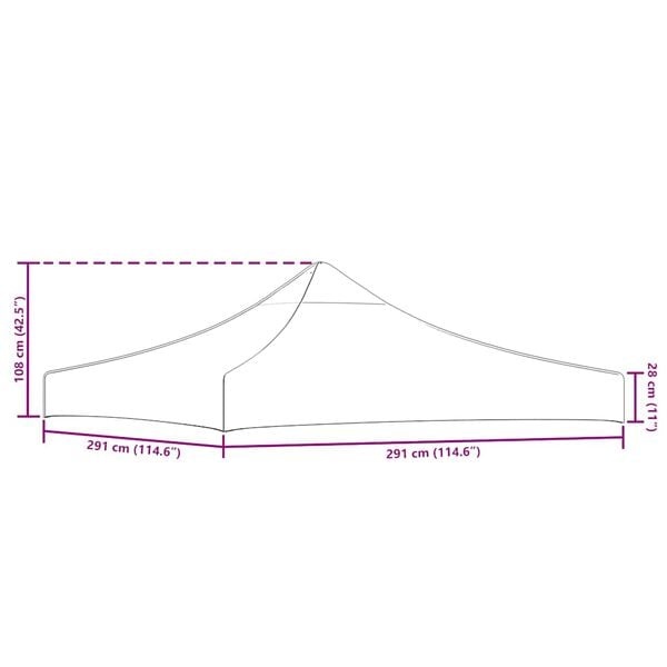 Partyzeltdach 3x3 m Taupe, 270 g/m² - Ersatzdach, 32% Rabatt