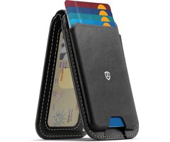 Magnetische Echtleder-Kartenhalter für iPhone - Retro Schwarz - 43% Rabatt