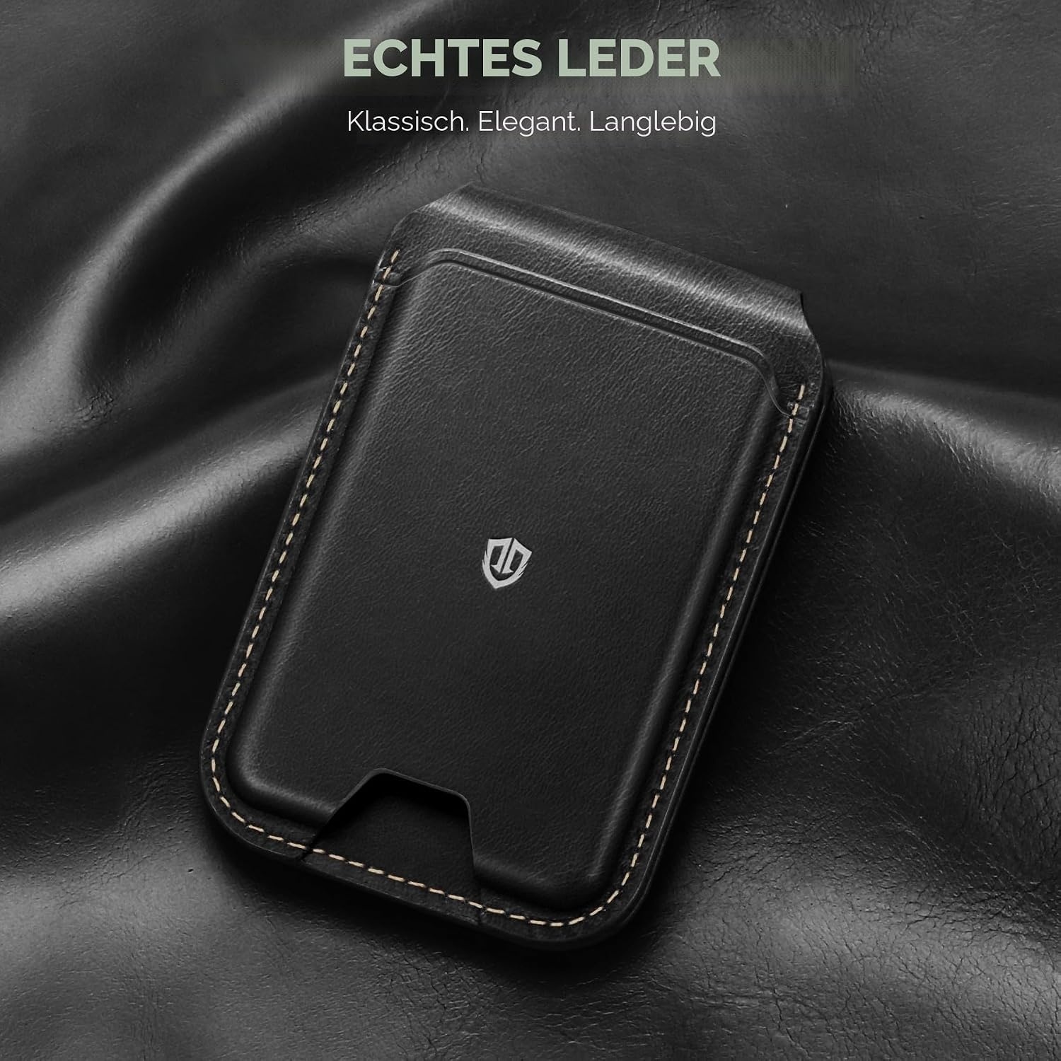 Magnetische Kartenhalter-Geldbörse iPhone, Retro Schwarz - 32% Rabatt