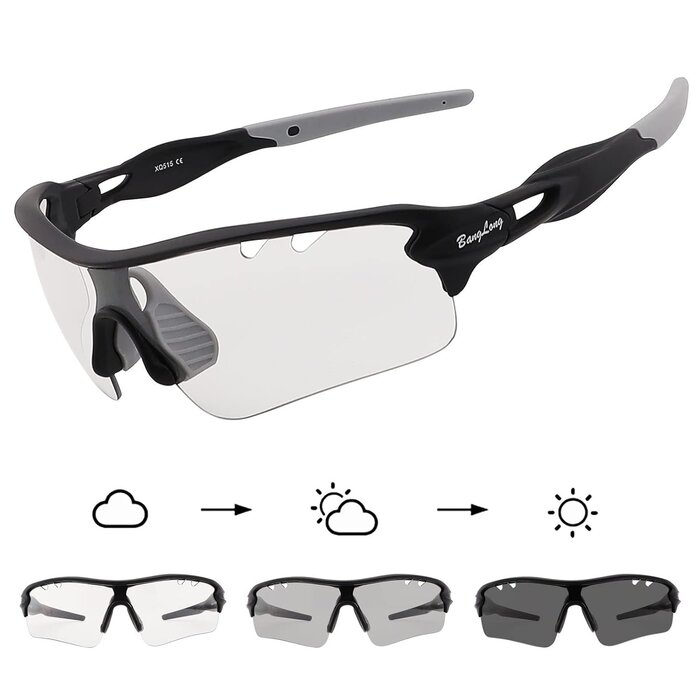 Leichte Sportbrille mit selbsttönenden Gläsern UV400 - 31% Rabatt