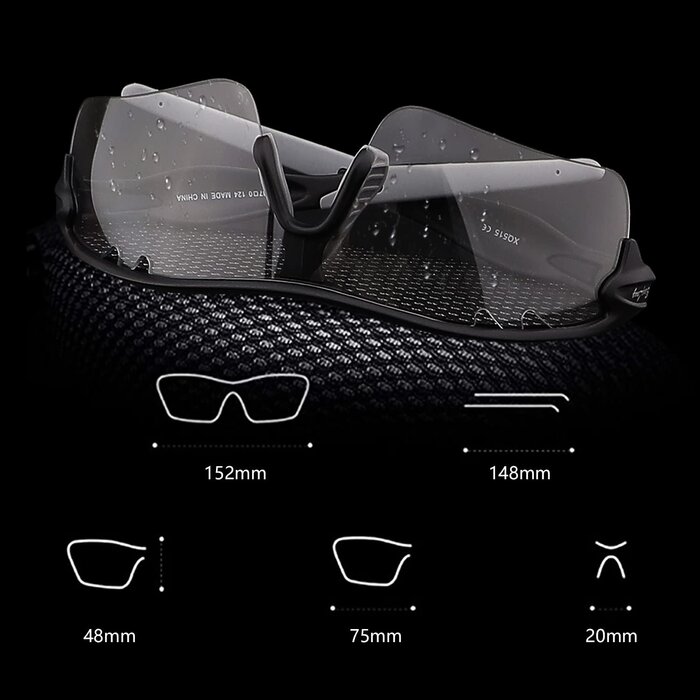 Leichte Sportbrille mit selbsttönenden Gläsern UV400 - 31% Rabatt