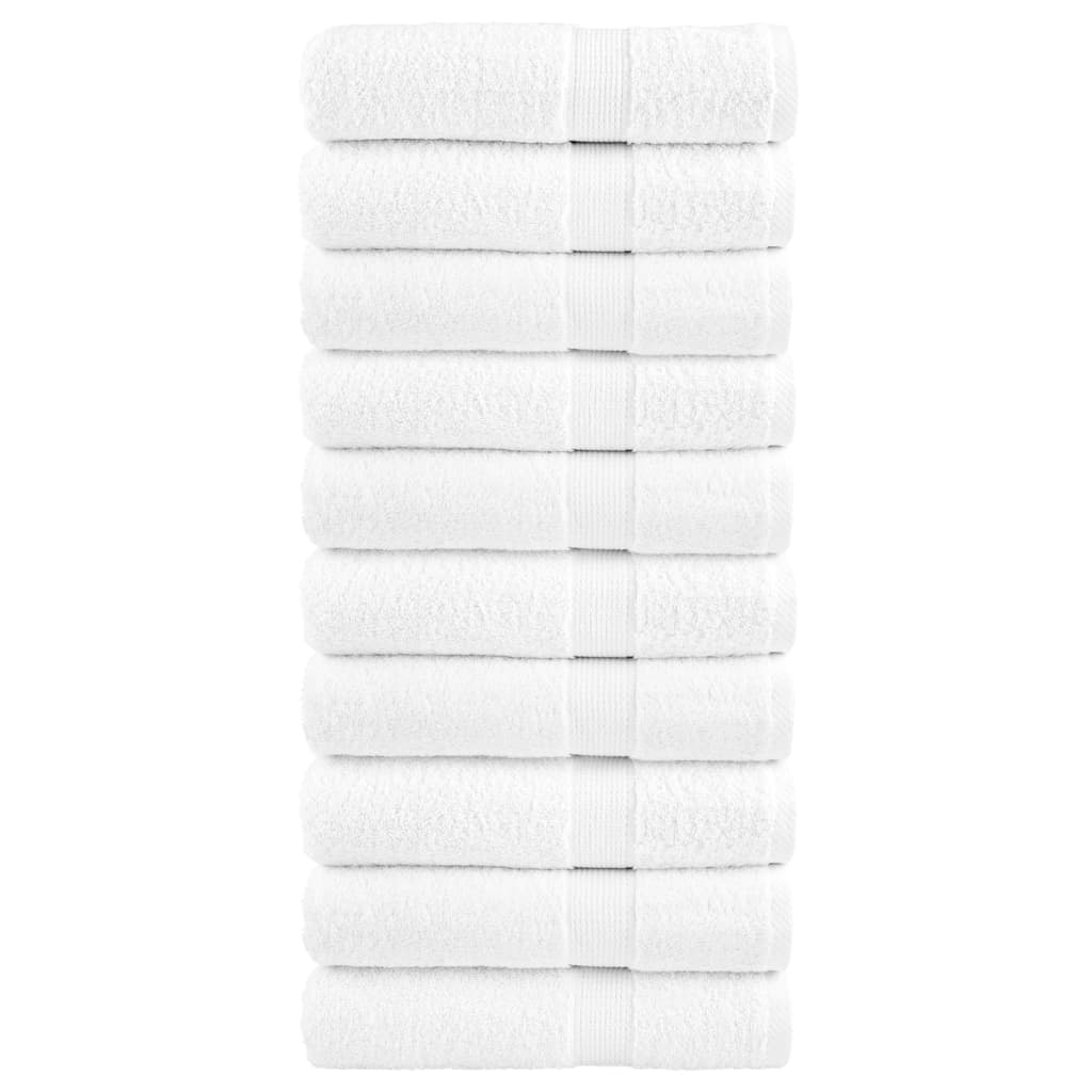 10er Set Duschhandtücher SOLUND 70x140 cm Weiß - 34% Rabatt