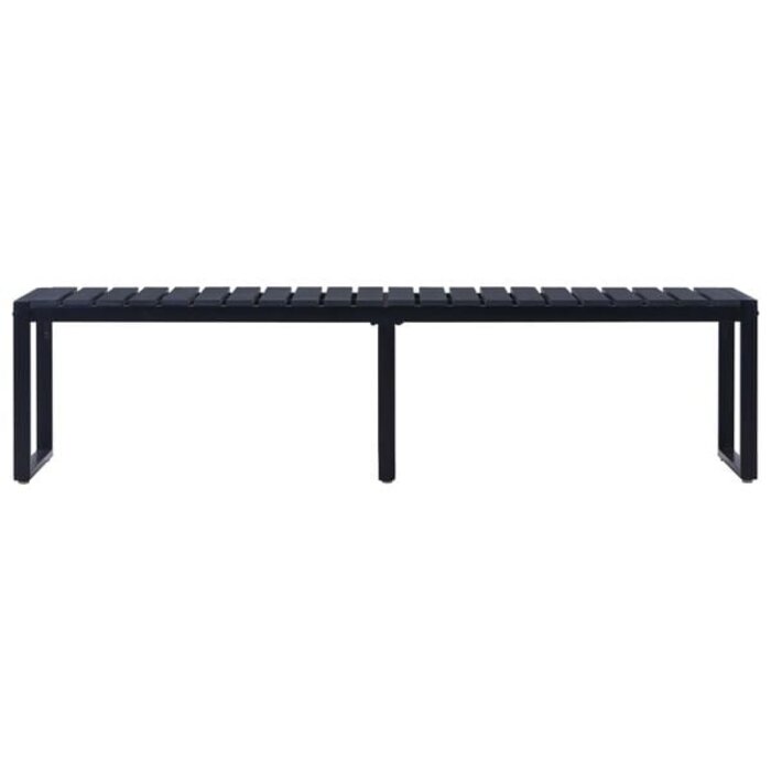 Gartenbank 180 cm, schwarz, aus PS-Platte & Eisen - 35% Rabatt