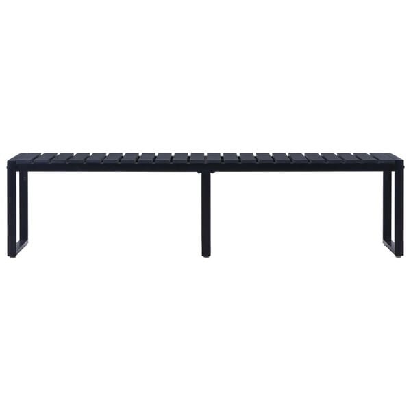 Gartenbank 180 cm, schwarz, aus PS-Platte & Eisen - 35% Rabatt