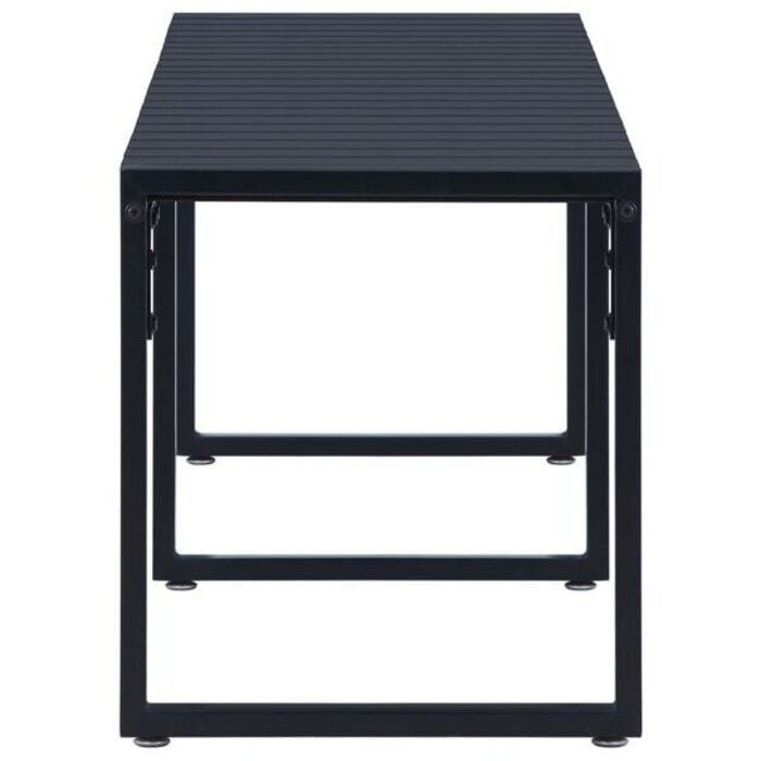 Gartenbank 180 cm, schwarz, aus PS-Platte & Eisen - 35% Rabatt