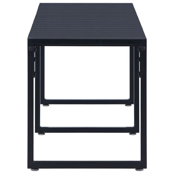 Gartenbank 180 cm, schwarz, aus PS-Platte & Eisen - 35% Rabatt